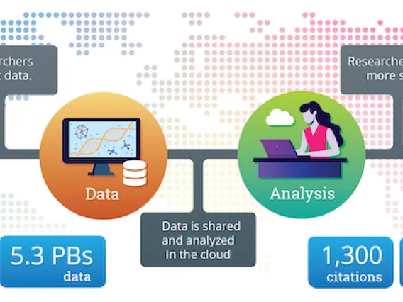 circles with CyVerse stats on users, data, citations, trainees