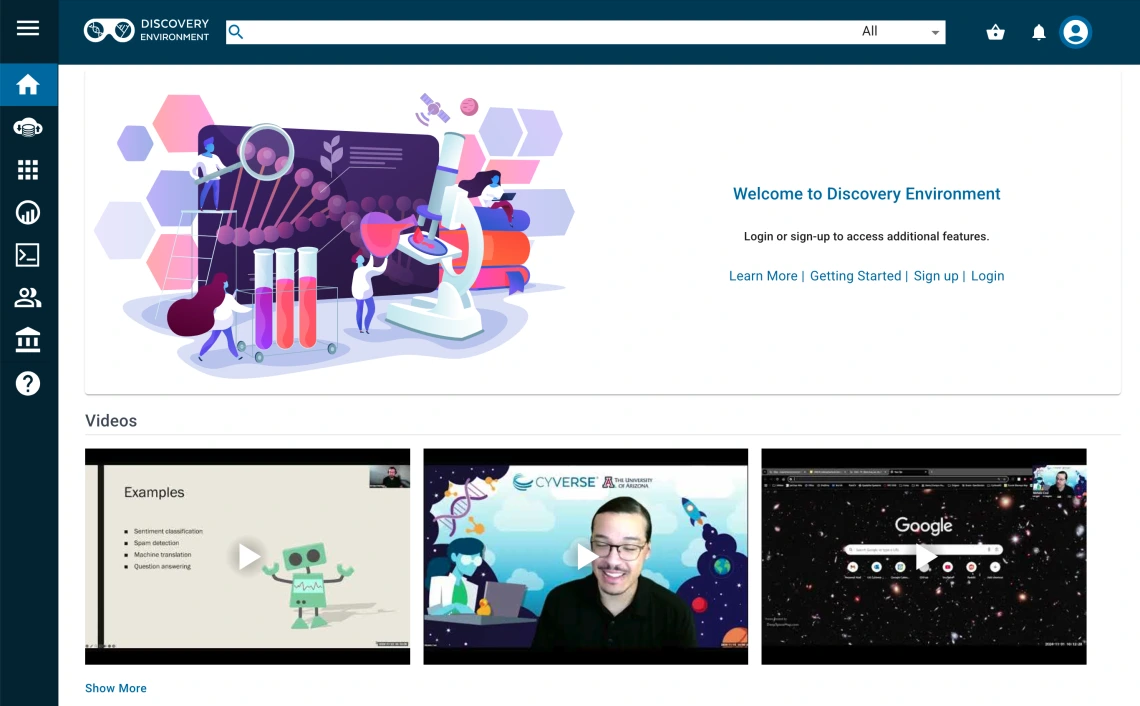 Discovery Homepage Screenshot