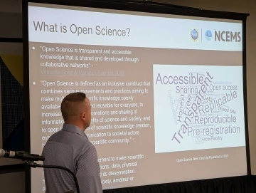 Tyson Swetnam talking Open Science at NCEMS Summit