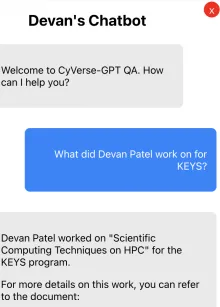 chatbot screenshot